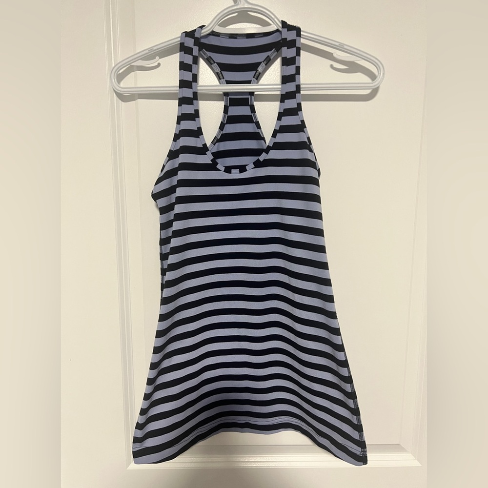 Lululemon Cool Racerback Sea Stripe Polar Haze Black Blue